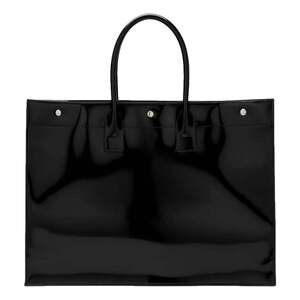 Saint Laurent Rive Gauche Black Patent Leather Large Tote